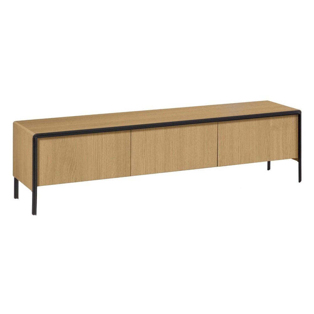 Natúr színű TV-állvány tölgyfa dekorral 180x50x43 cm Nadyria – Kave Home