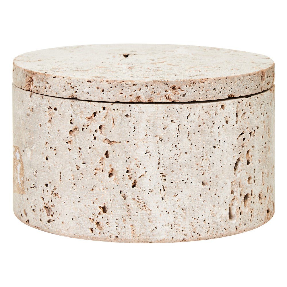 Natúr színű dekoratív kő tárolódoboz ø 14x8 cm Tibor – Premier Housewares