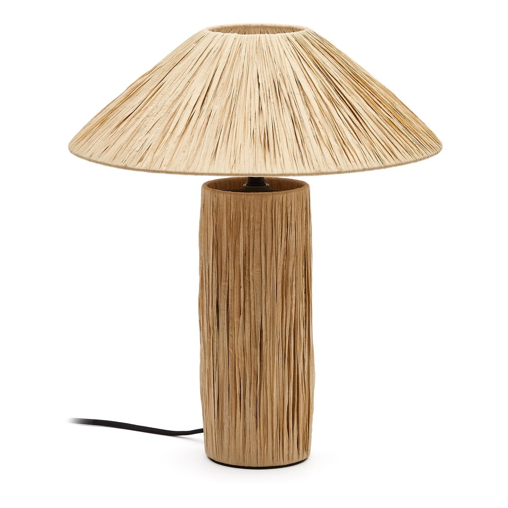 Natúr színű rafia asztali lámpa (magasság 41 cm) Samse – Kave Home