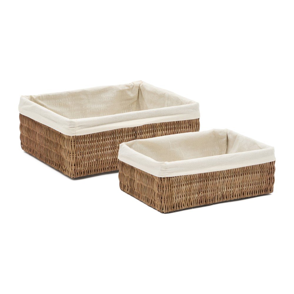 Rattan tárolókosár szett 2 db-os 28x20x10 cm Indali – Kave Home