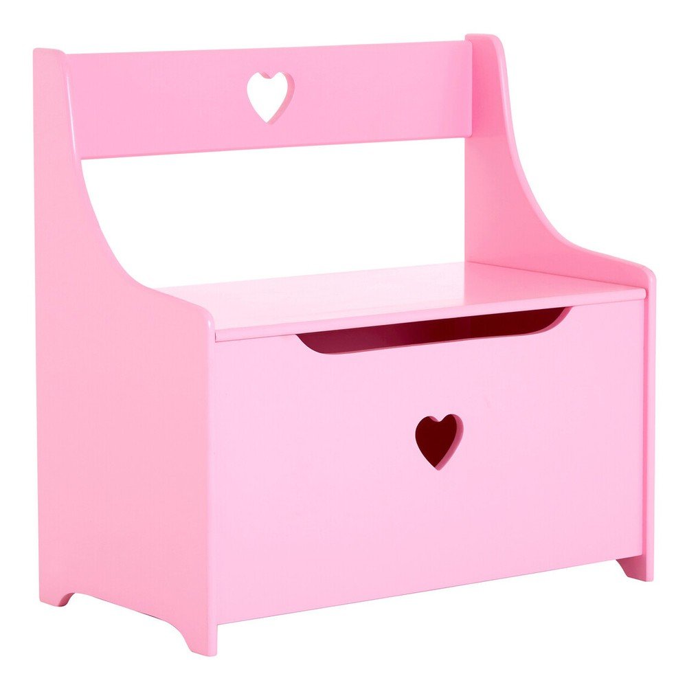 Rózsaszín gyerek szekrény ülőkével 60x62x34 cm Pink Heart – Premier Housewares