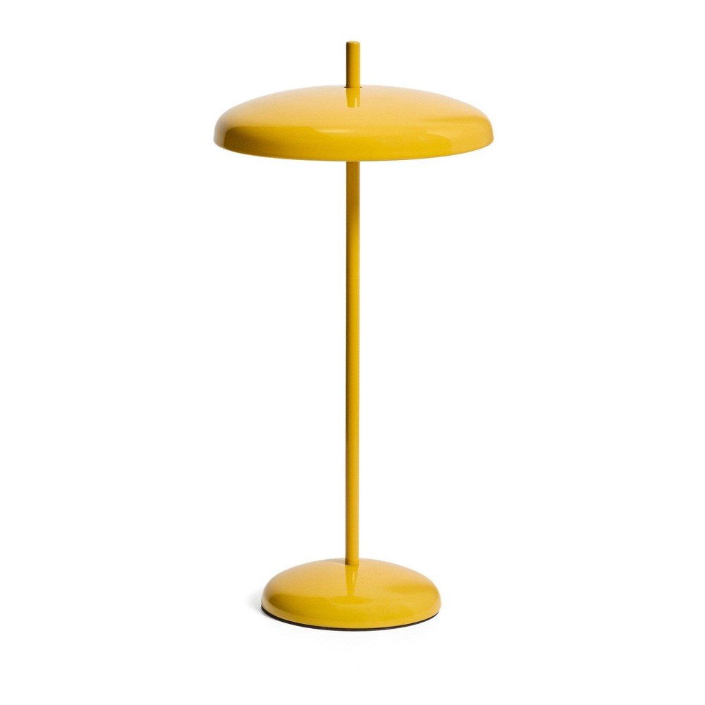 Sárga LED dimmelhető asztali lámpa fém búrával (magasság 35 cm) Porte – Kave Home