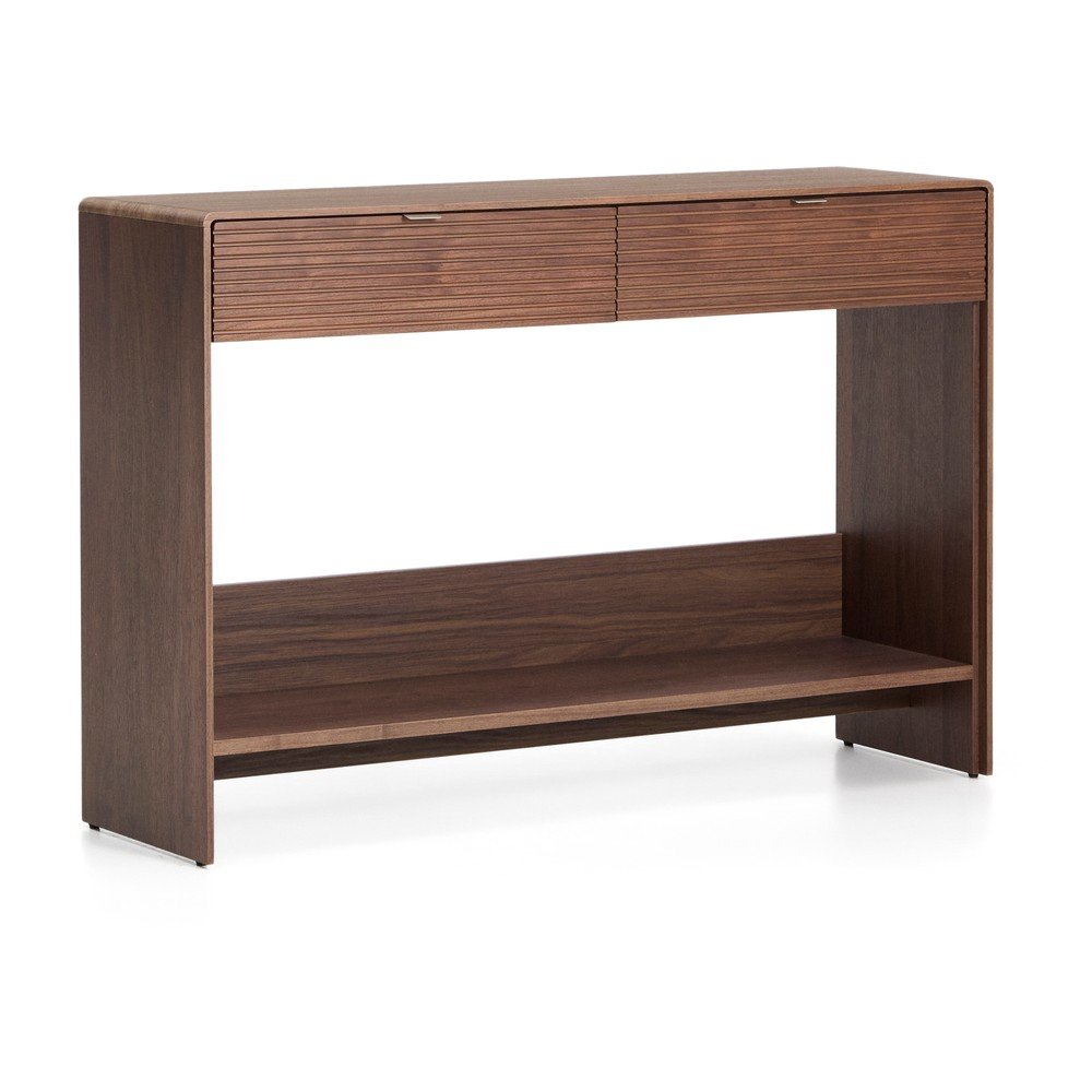 Sötét natúr színű komód diófa dekorral 120x81x35 cm Norlen – Kave Home