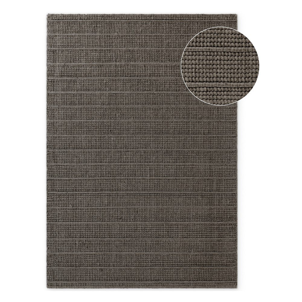Sötétszürke-sötétbarna kézi szövésű gyapjú szőnyeg 200x300 cm Camden Parker – Ted Baker