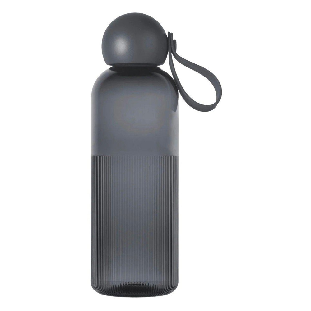 Sötétszürke újrahasznosított műanyag utazó ivópalack 600 ml Ture – Sagaform