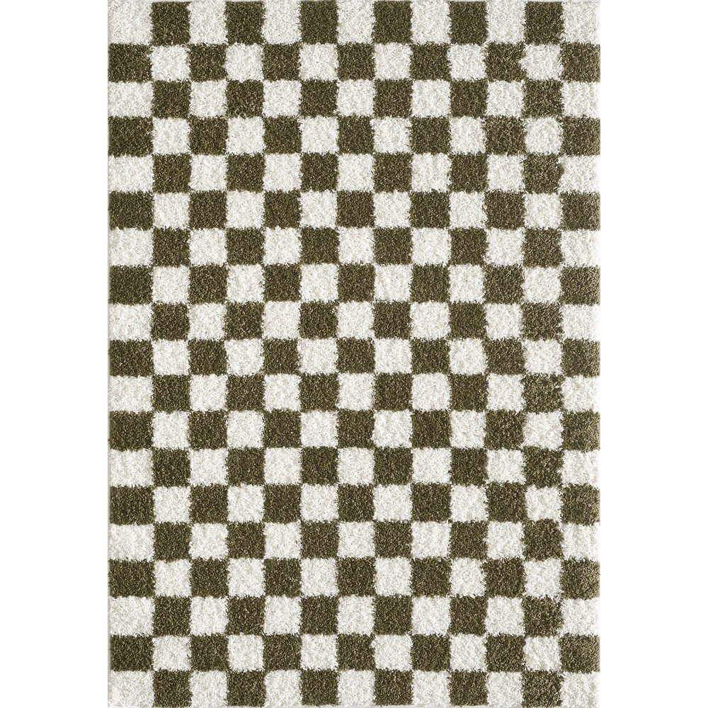 Sötétzöld-krémszínű szőnyeg 80x150 cm Grida – ESTE