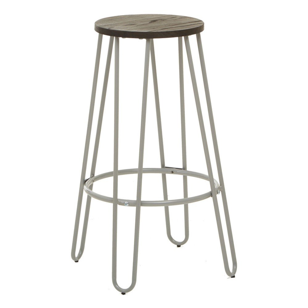 Szürke-sötét natúr színű szilfa bárszék (ülésmagasság 75 cm) District – Premier Housewares