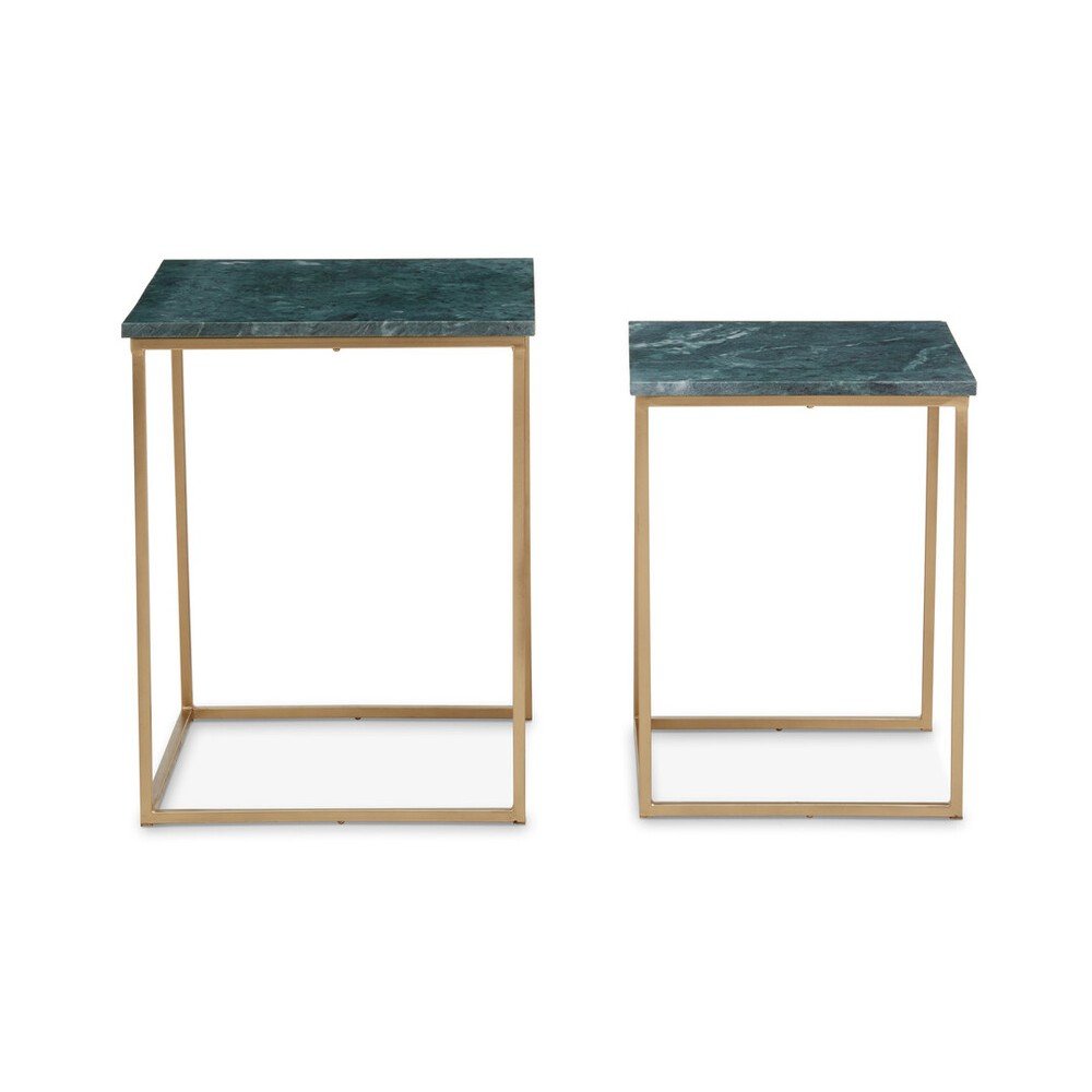 Tárolóasztal szett 2 db-os márvány asztallappal 40x40 cm Mandoli – Premier Housewares