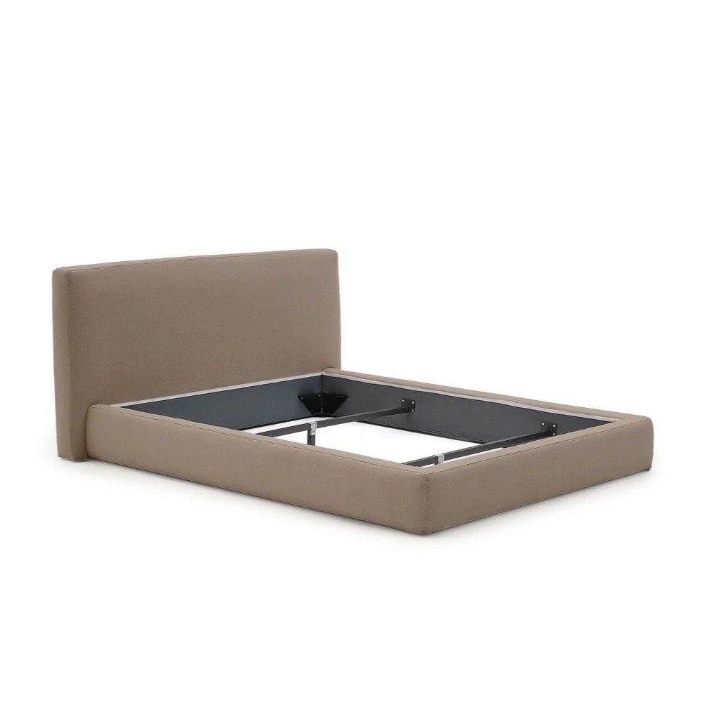 Téglavörös kárpitozott franciaágy ágyrács nélkül 160x200 cm Blok – Kave Home