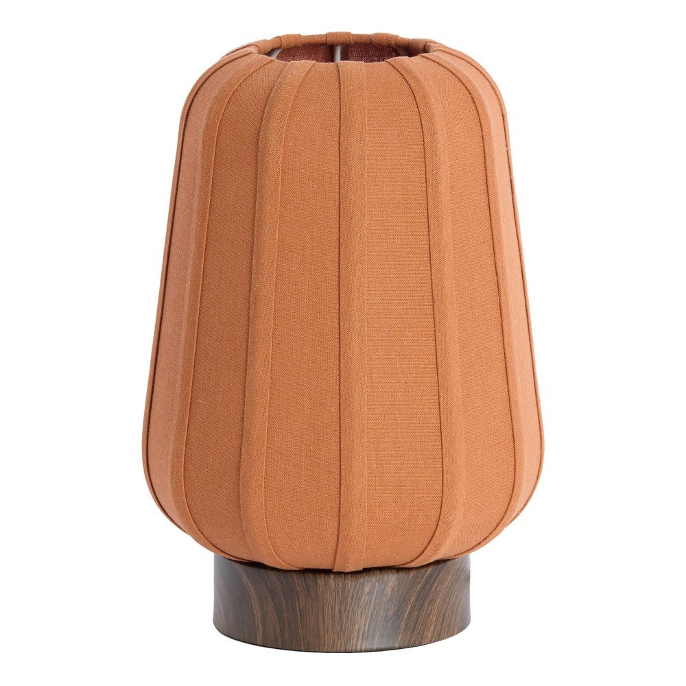 Terrakotta színű fém asztali lámpa textil búrával (magasság 29 cm) Bibia – Light & Living