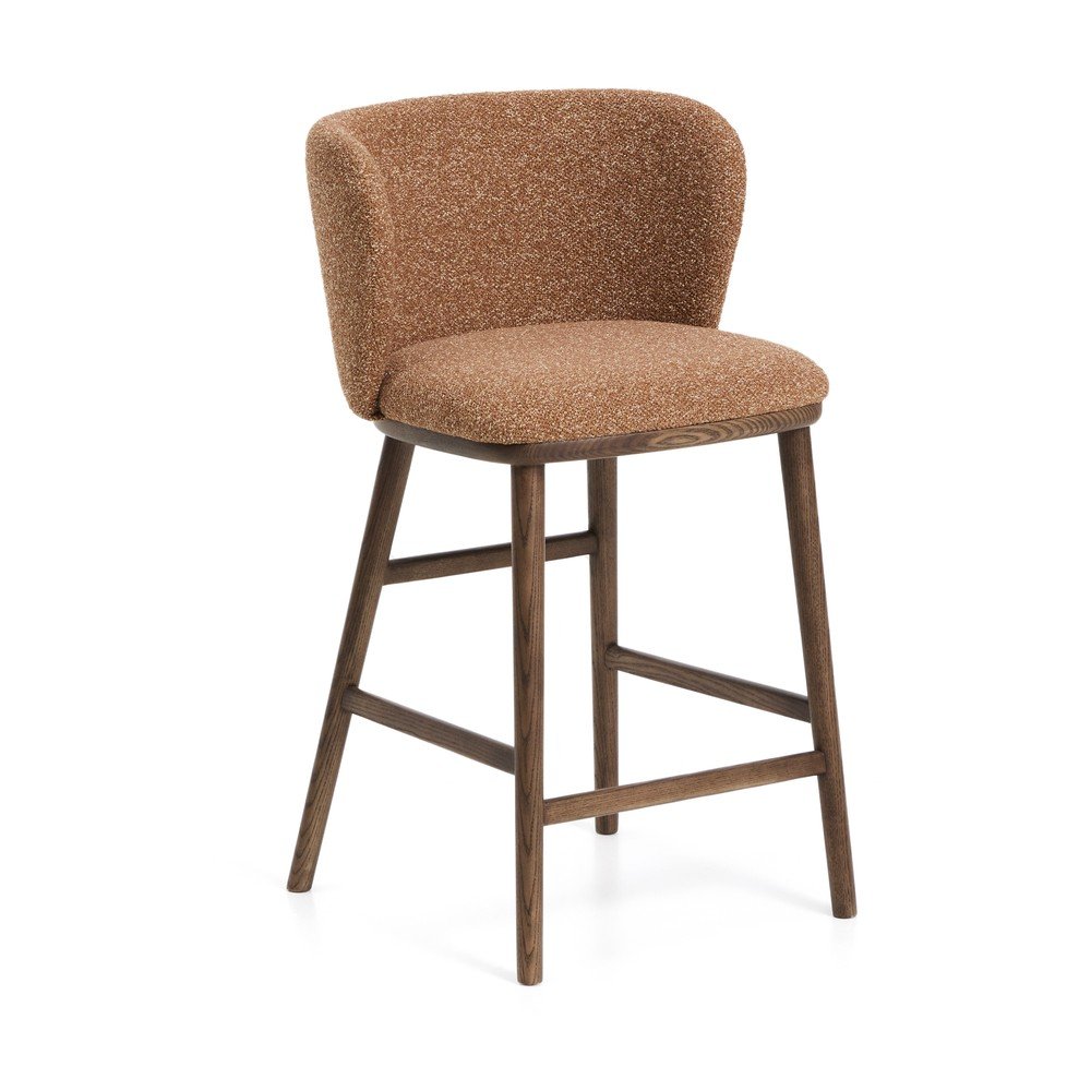Terrakotta színű kárpitozott bárszék (ülésmagasság 65 cm) Ciselia – Kave Home