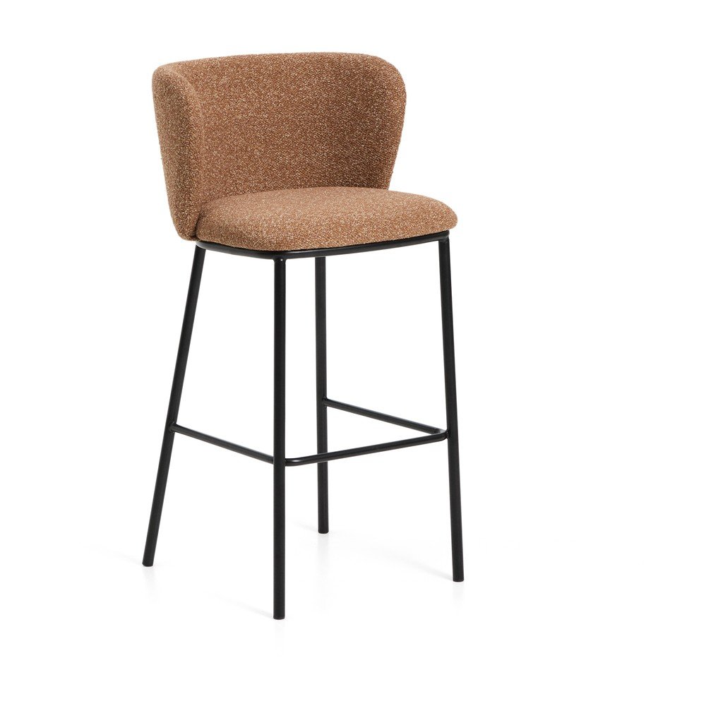 Terrakotta színű kárpitozott bárszék (ülésmagasság 75 cm) Ciselia – Kave Home