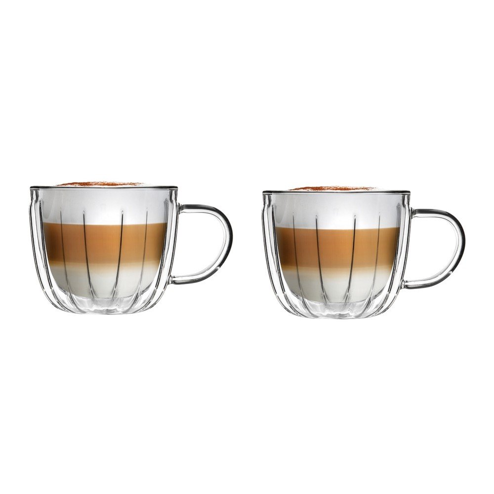 Üveg csésze szett 2 db-os cappucinóhoz 350 ml Tulip – Vialli Design