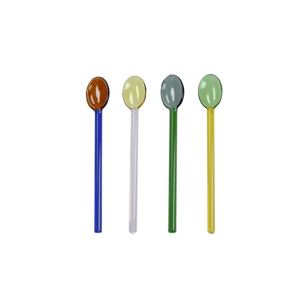 Üveg négyszemélyes evőeszköz készlet 4 db-os Rainbow – Brandani