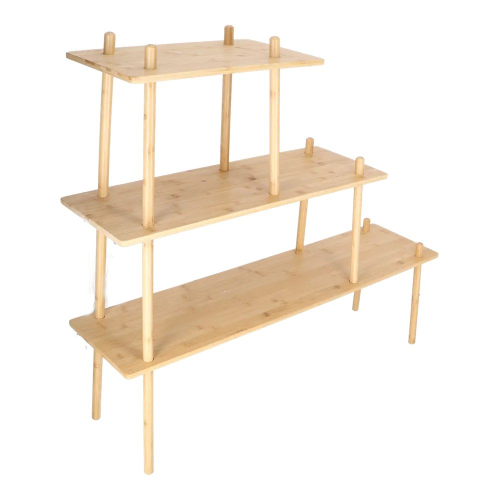 Világos natúr színű bambusz polcos állvány 117x106x30 cm – Esschert Design