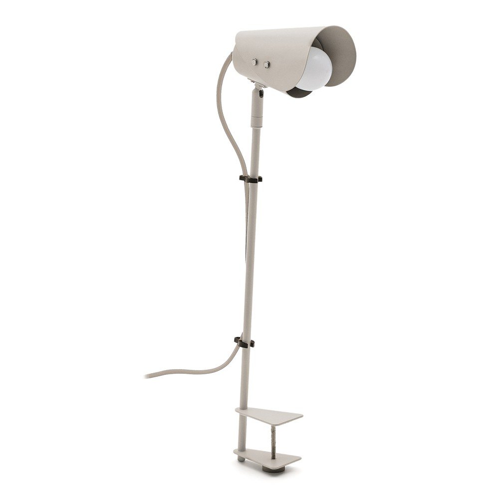 Világosszürke fém asztali lámpa csiptetővel (magasság 51 cm) Jula – Kave Home