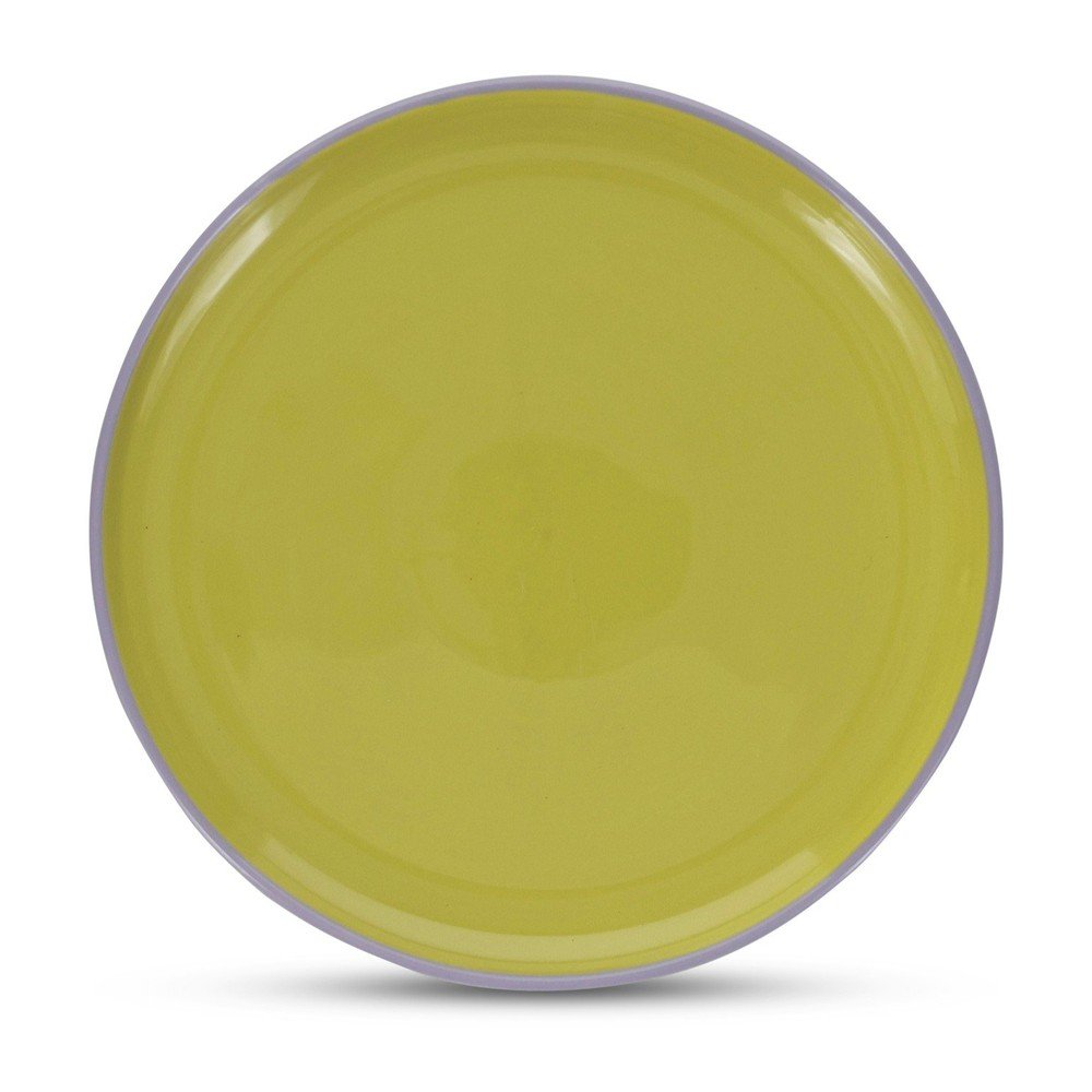 Zöld-lila kőedény tányér ø 26 cm Duo – ONA
