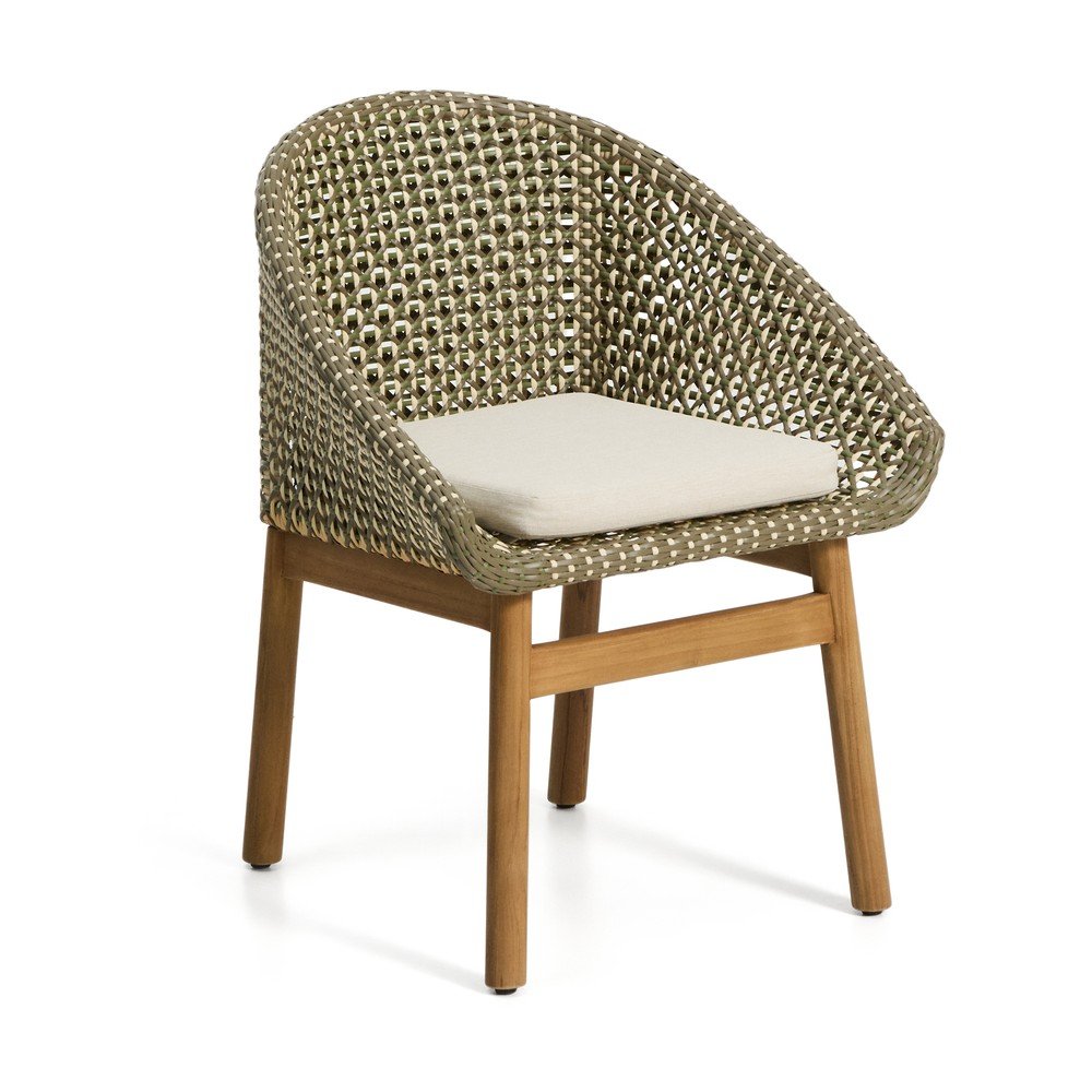 Zöld rattan kerti szék Olbia – Kave Home