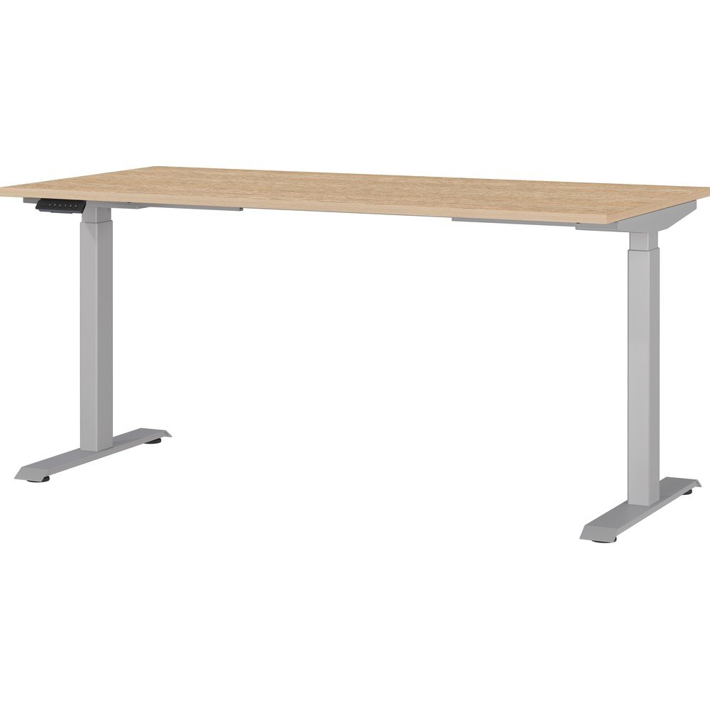 Állítható íróasztal elektromosan állítható magassággal tölgyfa dekoros asztallappal 80x160 cm Jet – Germania