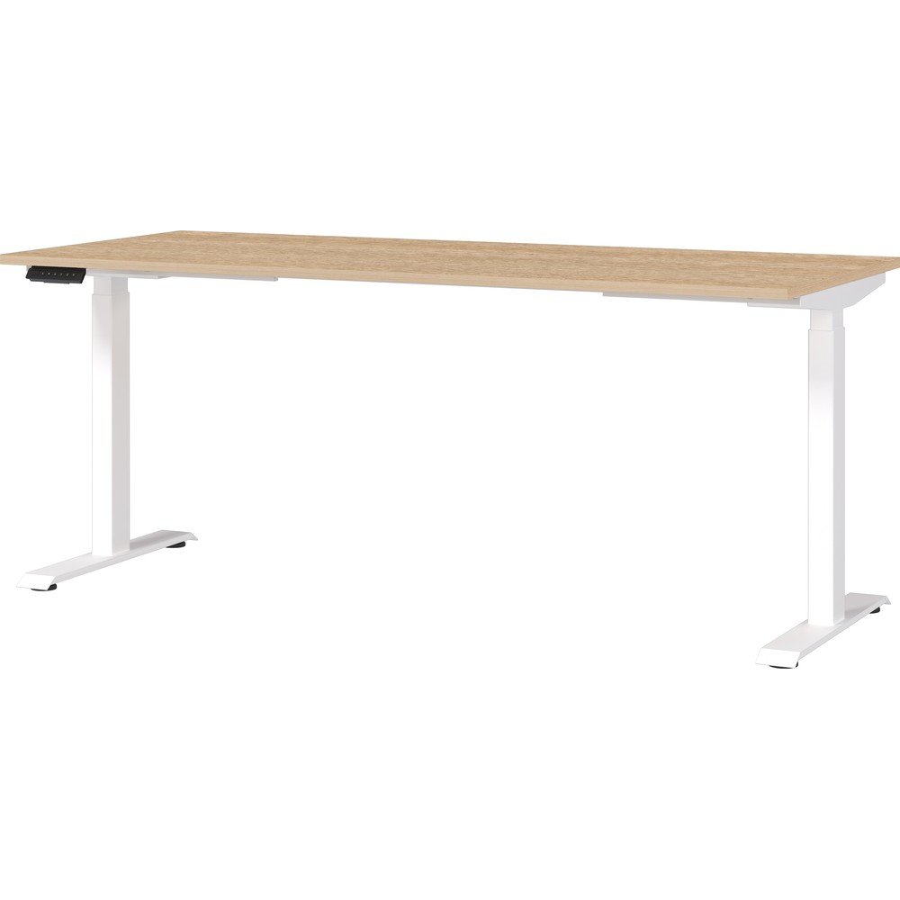 Állítható íróasztal elektromosan állítható magassággal tölgyfa dekoros asztallappal 80x180 cm Jet – Germania