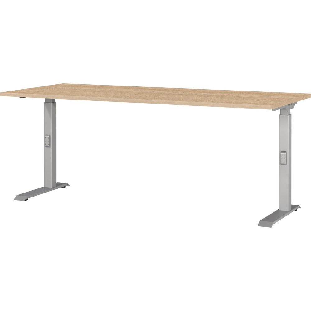Állítható íróasztal tölgyfa dekoros asztallappal 80x180 cm Downey – Germania