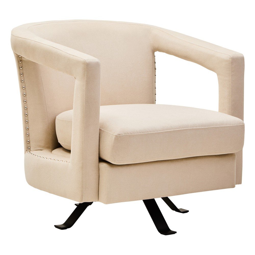 Bézs forgó bársony fotel Hestia – Premier Housewares