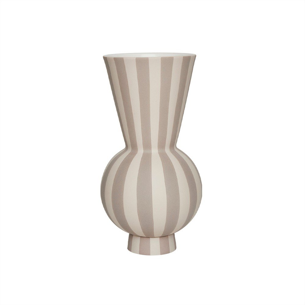 Bézs kőedény kézzel készített váza (magasság 28 cm) Toppu – OYOY Living Design