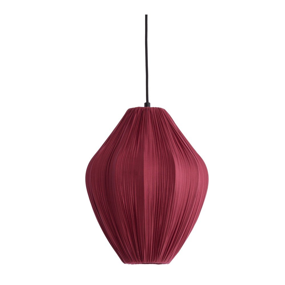 Borvörös függőlámpa textil búrával ø 12 cm Verita – Light & Living