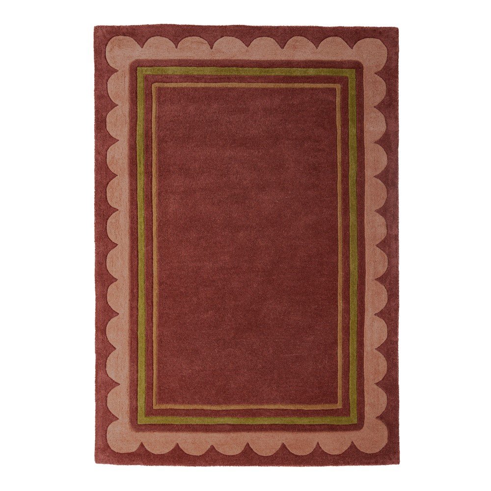 Borvörös kézi szövésű gyapjú szőnyeg 120x170 cm Lois – Flair Rugs