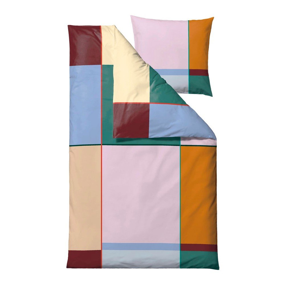 Egyszemélyes pamut ágyneműhuzat 140x200 cm Colour Block – Södahl