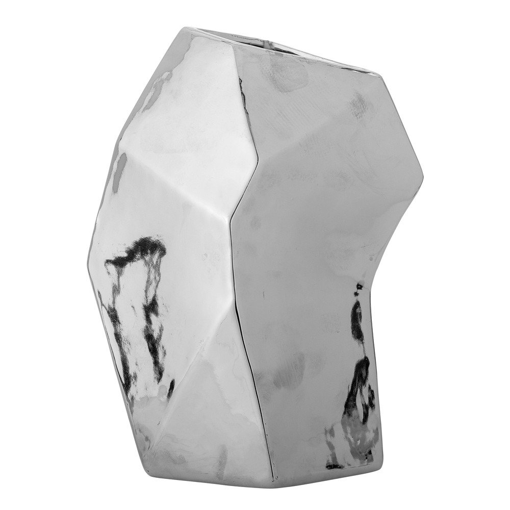 Ezüstszínű kőedény váza (magasság 23 cm) Dimona – Bloomingville