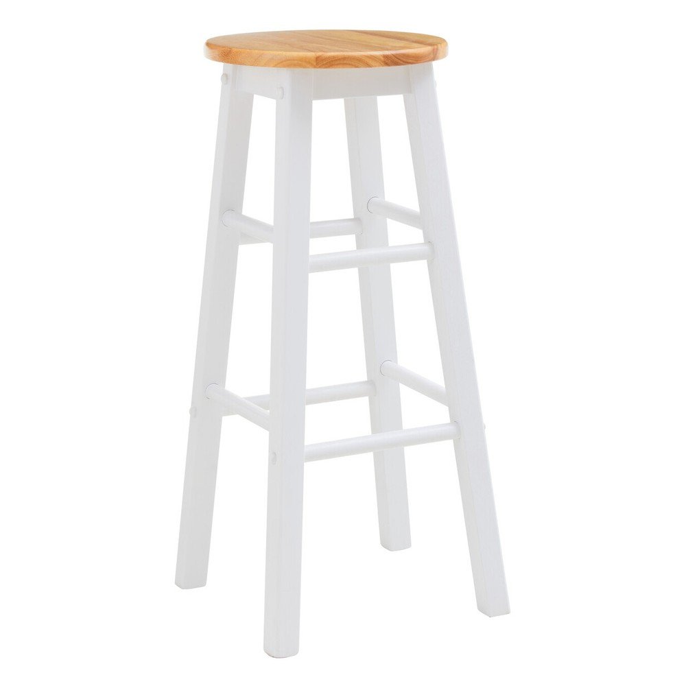 Fehér-natúr színű kaucsukfa bárszék (ülésmagasság 74 cm) Chester – Premier Housewares