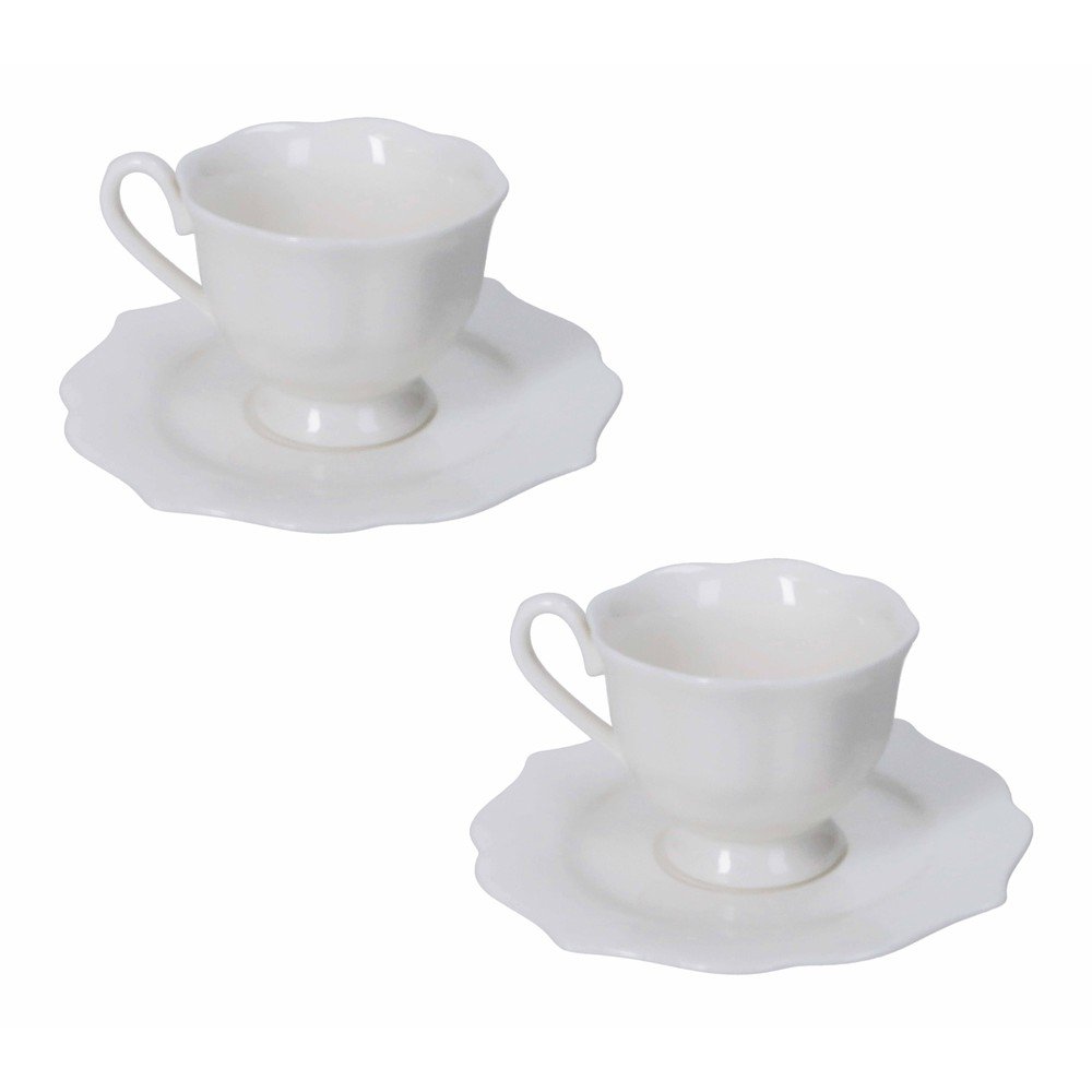 Fehér new bone china csésze szett 2 db-os 80 ml Queen – Brandani