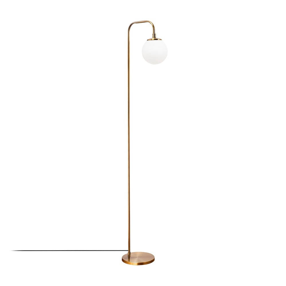 Fehér-sárgaréz színű állólámpa üveg búrával (magasság 146 cm) Viran – Opviq lights