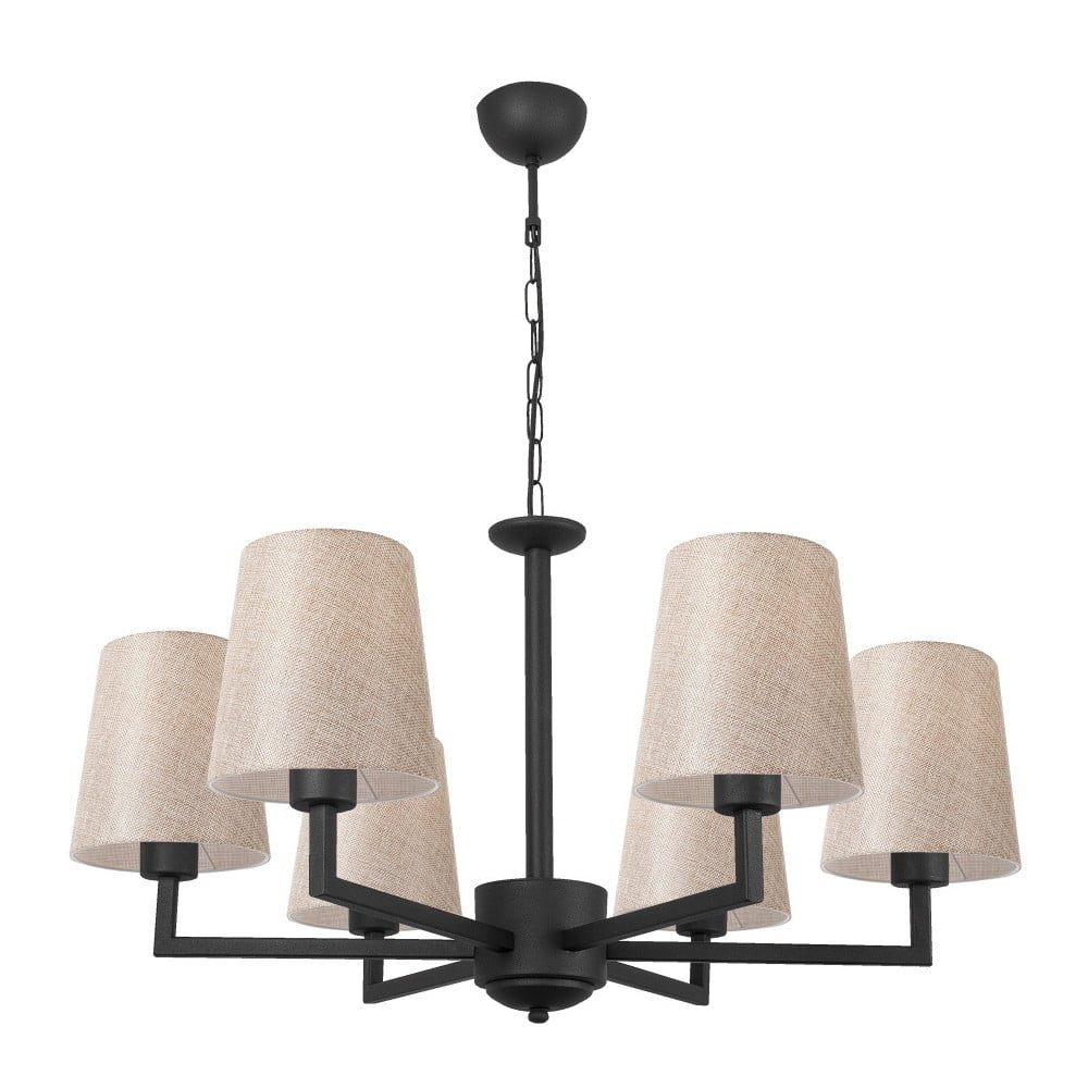 Fekete függőlámpa textil búrával Profil – Opviq lights