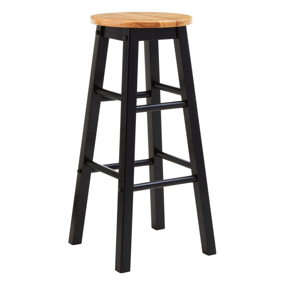 Fekete-natúr színű kaucsukfa bárszék (ülésmagasság 74 cm) Chester – Premier Housewares