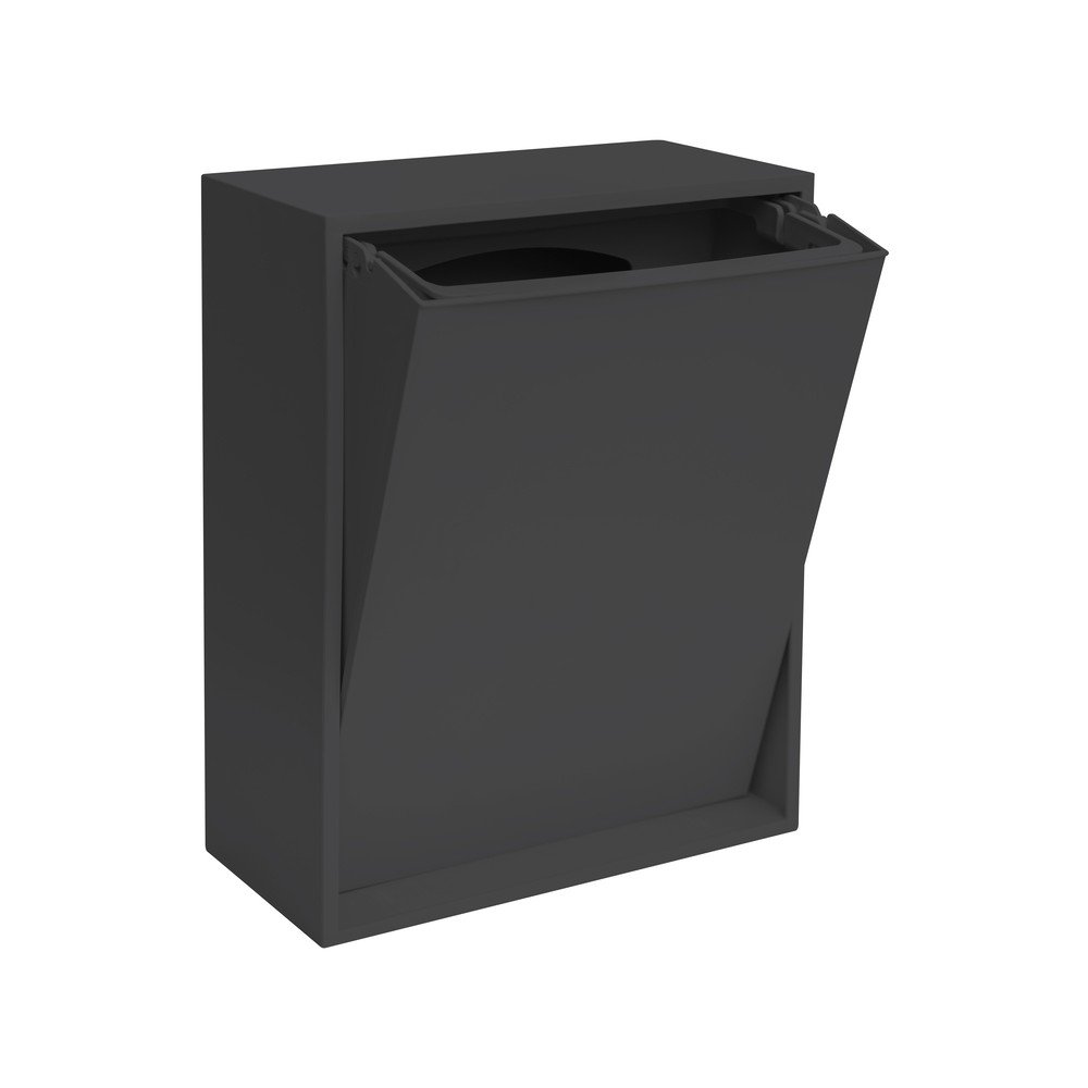 Fekete újrahasznosított műanyag szelektív-fali szemetes Recycling Box – ReCollector