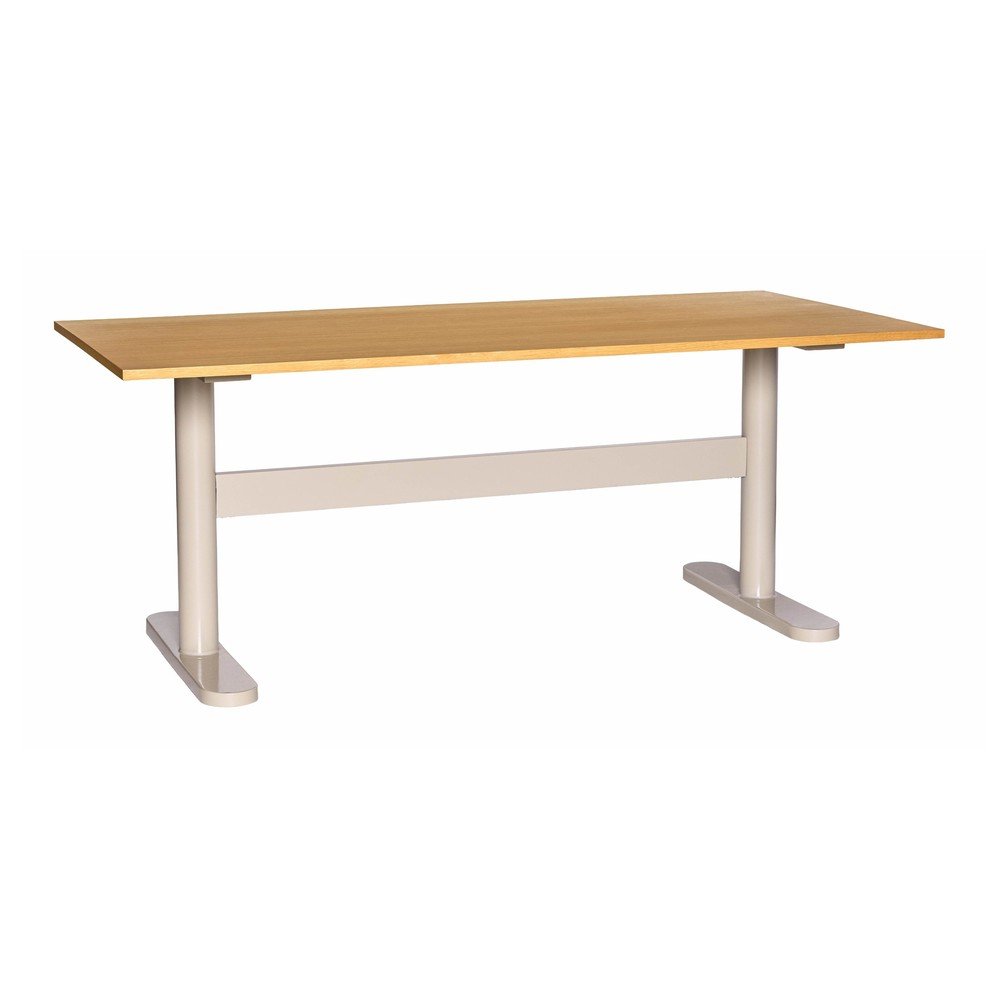 Íróasztal tölgyfa dekoros asztallappal 90x190 cm Tona – Hübsch