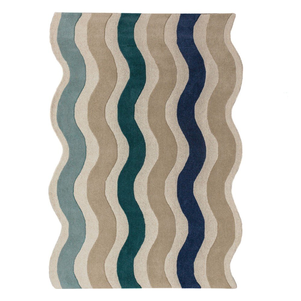 Kék kézi szövésű gyapjú szőnyeg 160x230 cm Cascade Wool – Flair Rugs