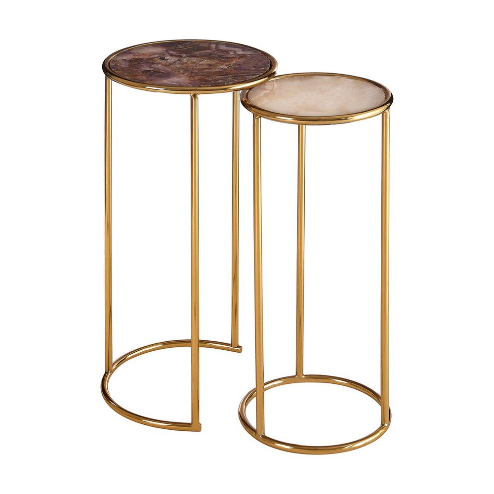 Kerek tárolóasztal szett 2 db-os kő asztallappal ø 31 cm Vita – Premier Housewares