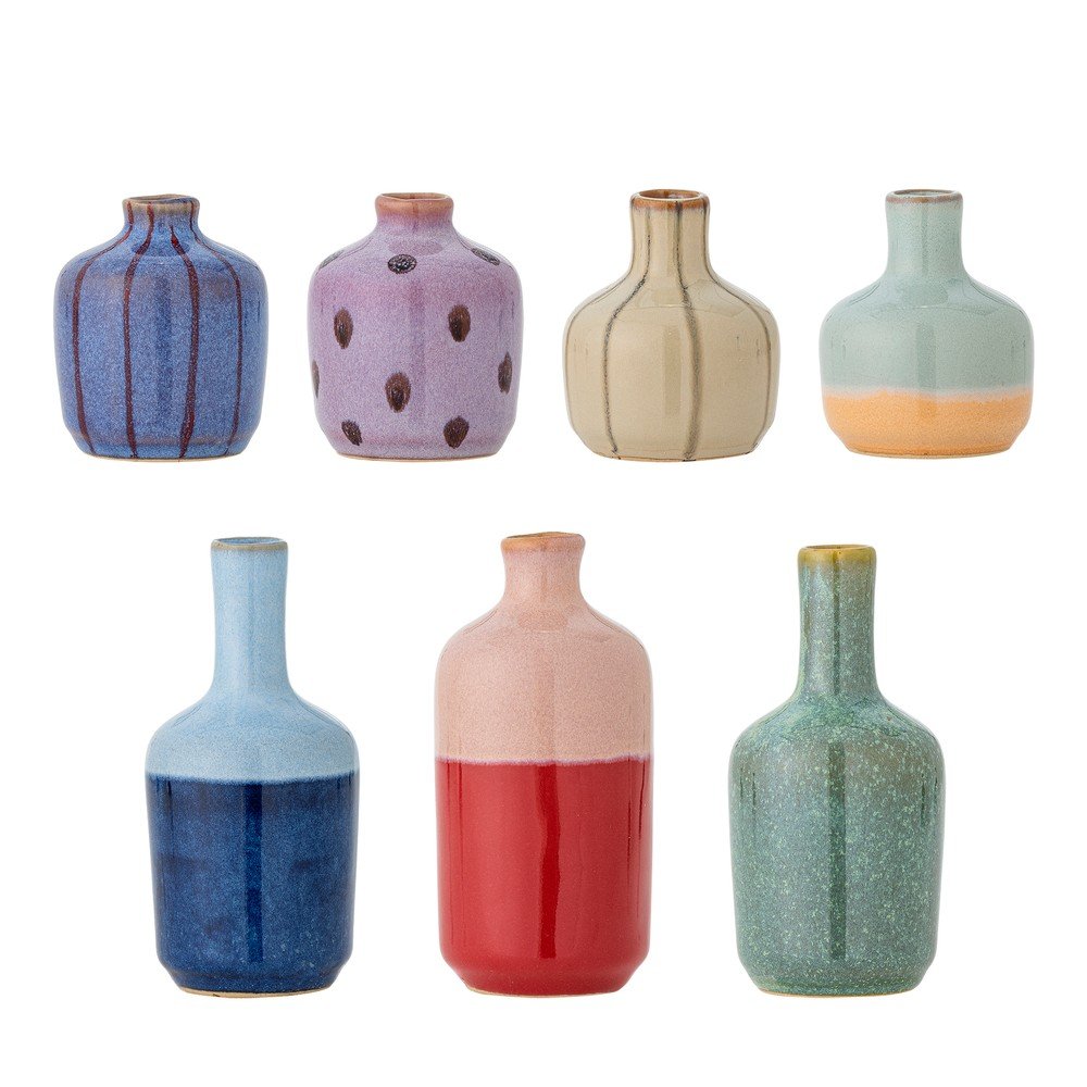 Kőedény kézzel festett váza készlet 7 db-os (magasság 14 cm) Maien – Bloomingville