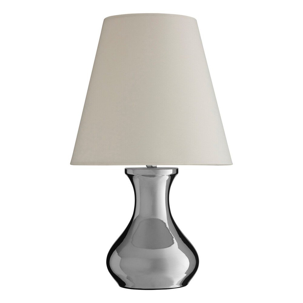 Krémszínű-ezüstszínű fém asztali lámpa textil búrával (magasság 36 cm) Nell – Premier Housewares