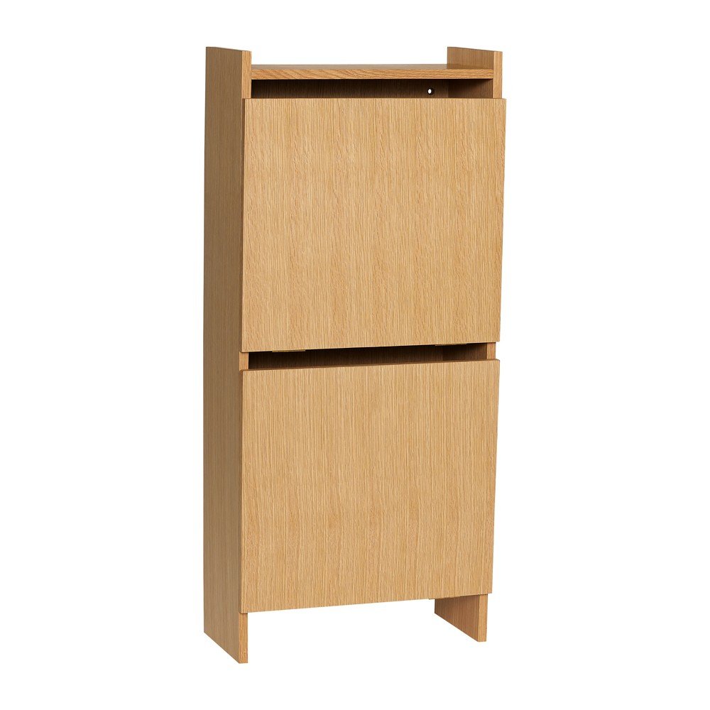 Natúr színű billenő ajtós cipőtartó tölgyfa dekorral 50x110x24 cm Forma – Hübsch