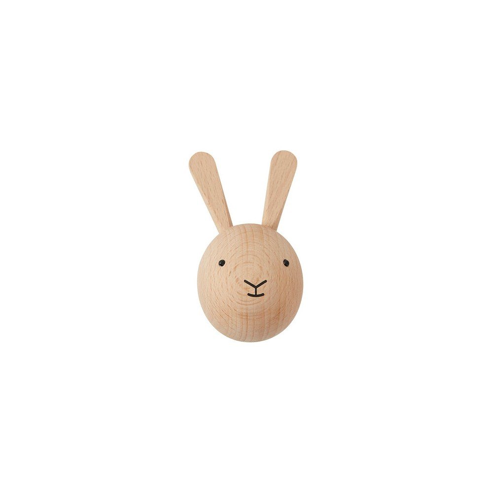Natúr színű fali bükkfa akasztó Rabbit – OYOY Mini