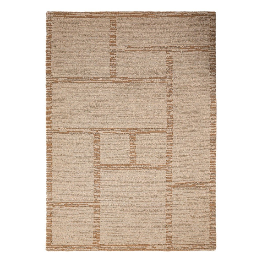Natúr színű kézi szövésű gyapjú szőnyeg 140x200 cm Harris Modula Wool – Flair Rugs