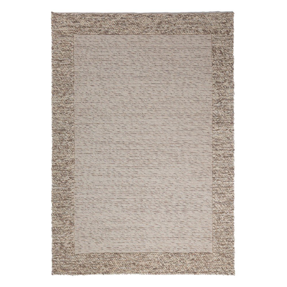Natúr színű kézi szövésű gyapjúkeverék szőnyeg 120x170 cm Rue – Flair Rugs
