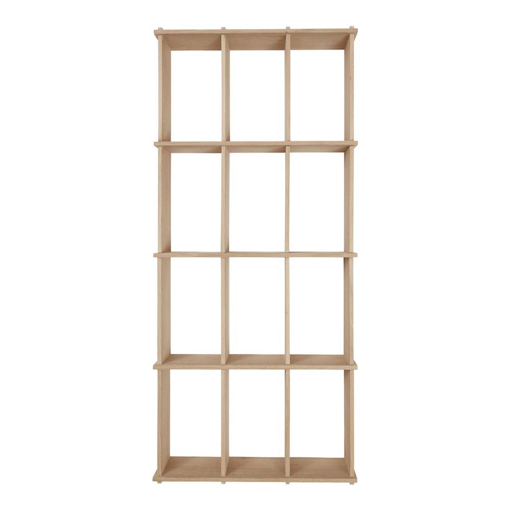 Natúr színű többszintes tölgyfa fali polc 64 cm Grid – OYOY Living Design