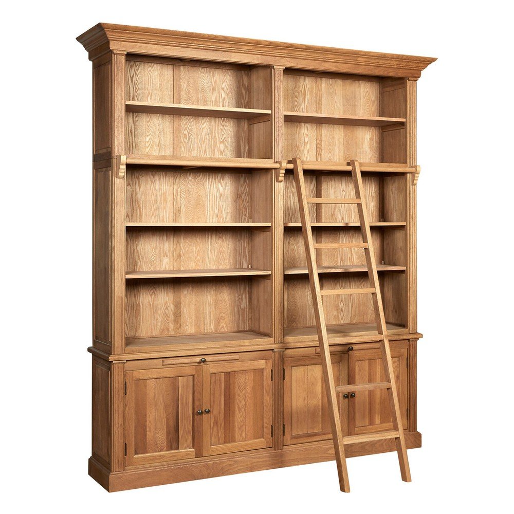 Natúr színű tölgyfa könyvespolc 213x240x44 cm Lyon – Premier Housewares