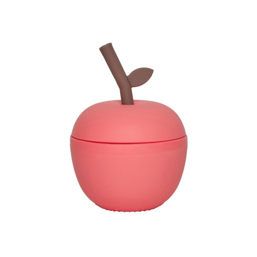 Piros szilikon gyerek bögre Apple – OYOY Mini