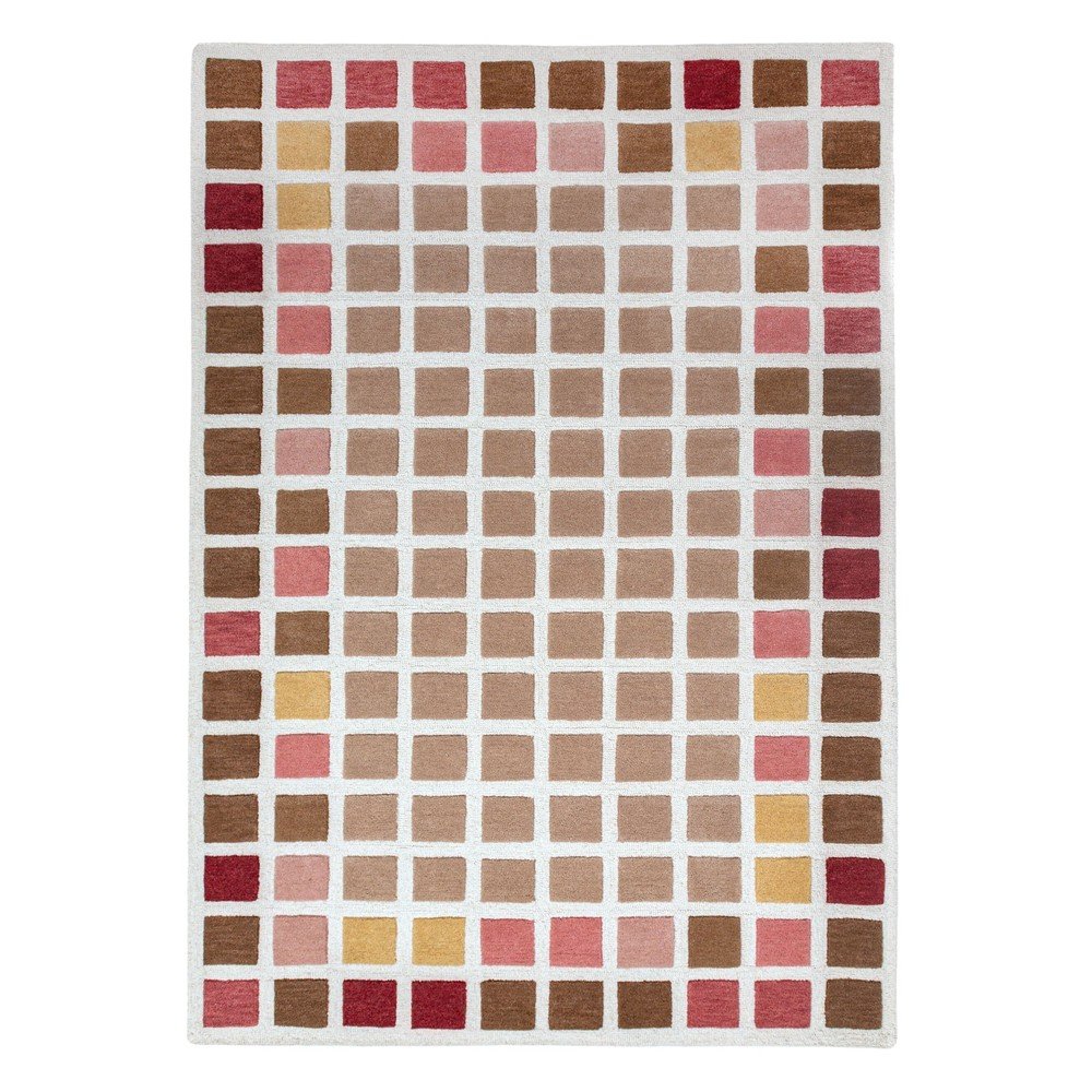 Rózsaszín kézi szövésű gyapjú szőnyeg 140x200 cm Renga Wool – Flair Rugs